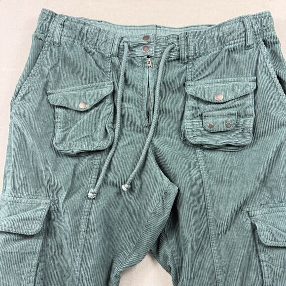 Free People Tahiti Cord Cargo Pants Green Size XL Utility Y2K Grunge Gorpcore - Picture 3 of 13